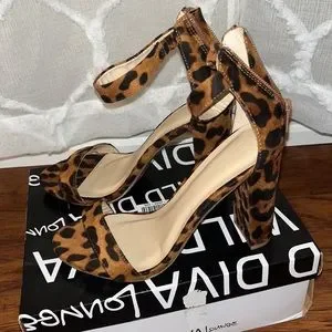 Animal print chunky heels deals
